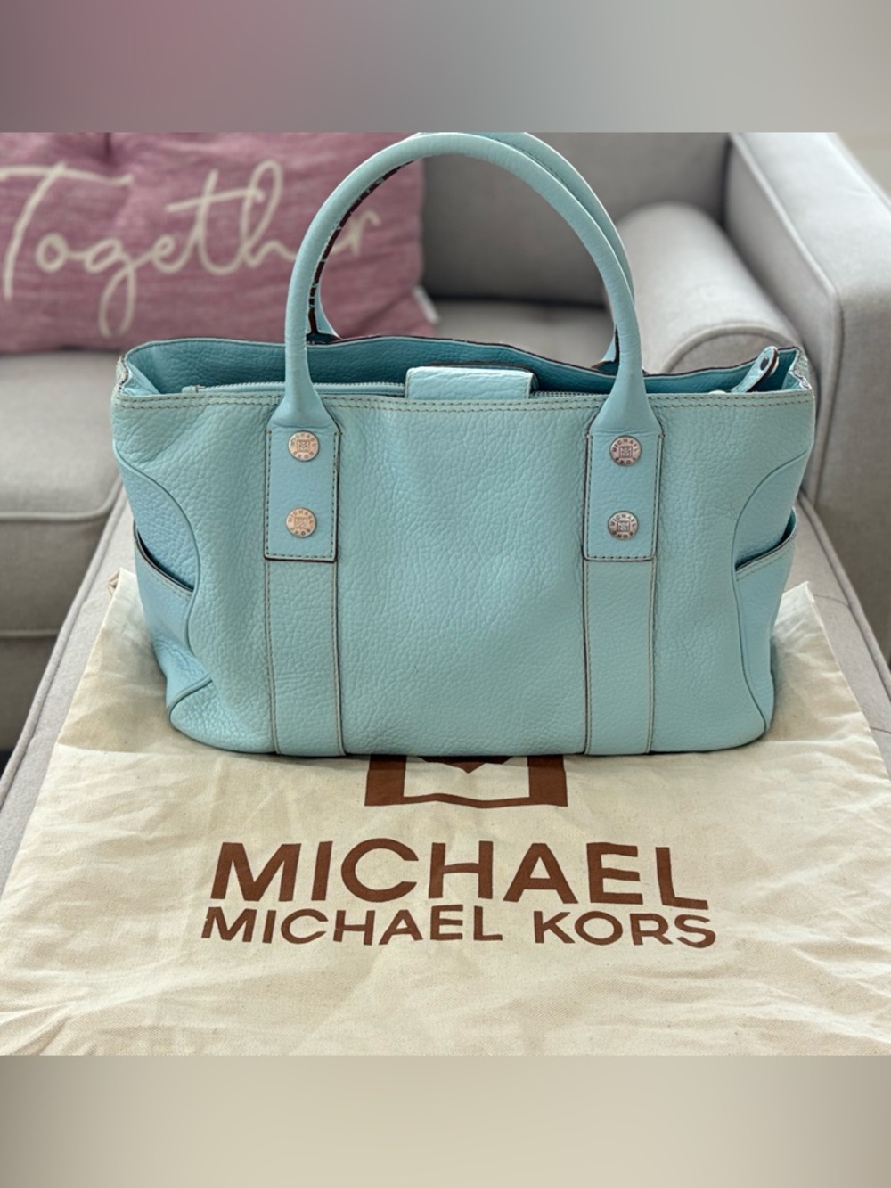 Michael Kors Mint Leather Tote